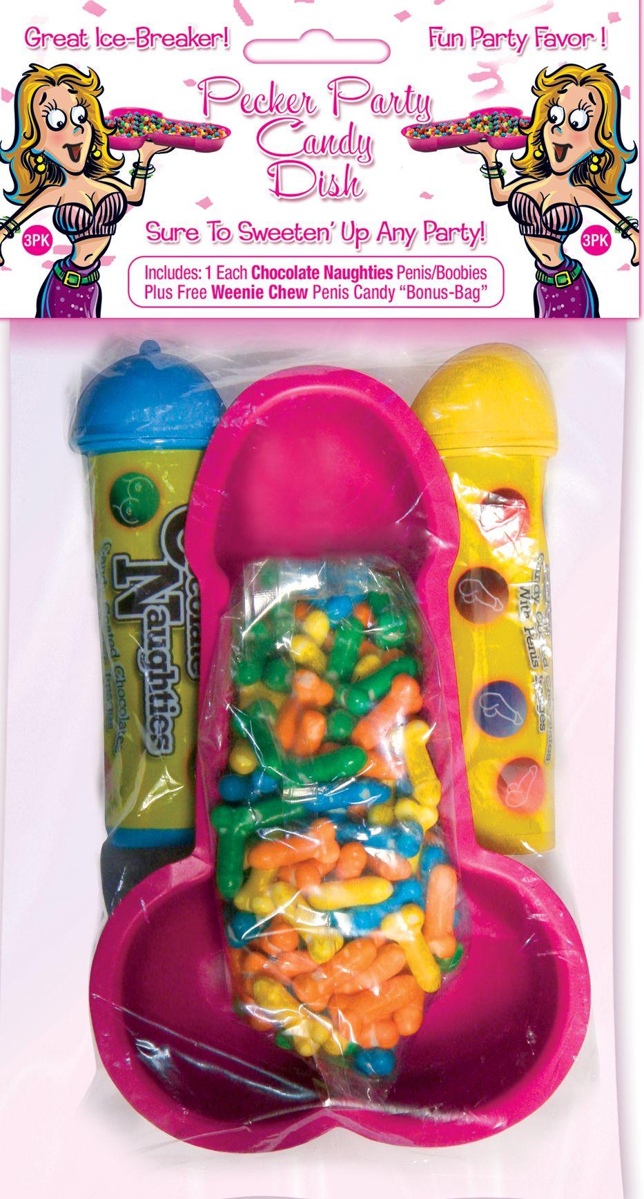 Pecker Candy Dish Tray with Suck a Bag of DICKS Candy