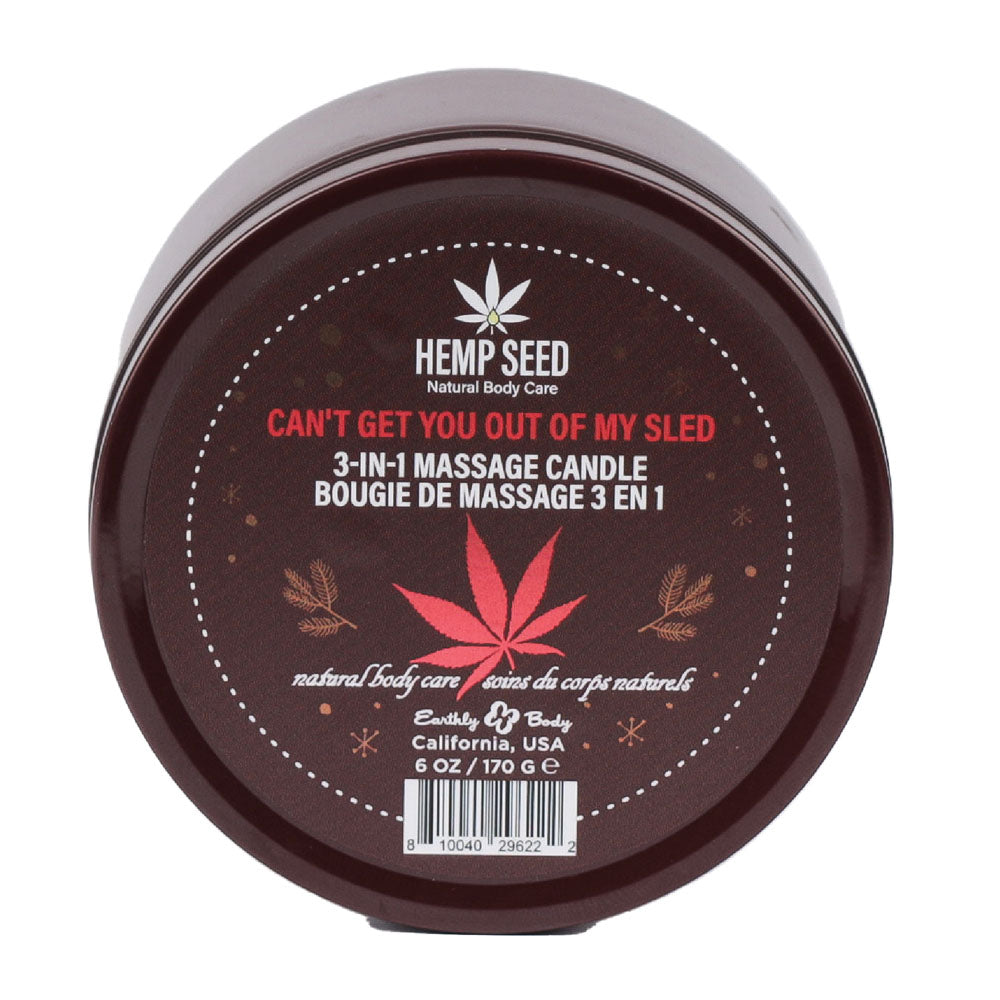 Hemp Seed 3-In-1 Massage Candle - Can't Get You Out Of My Sled-(hsch023a)