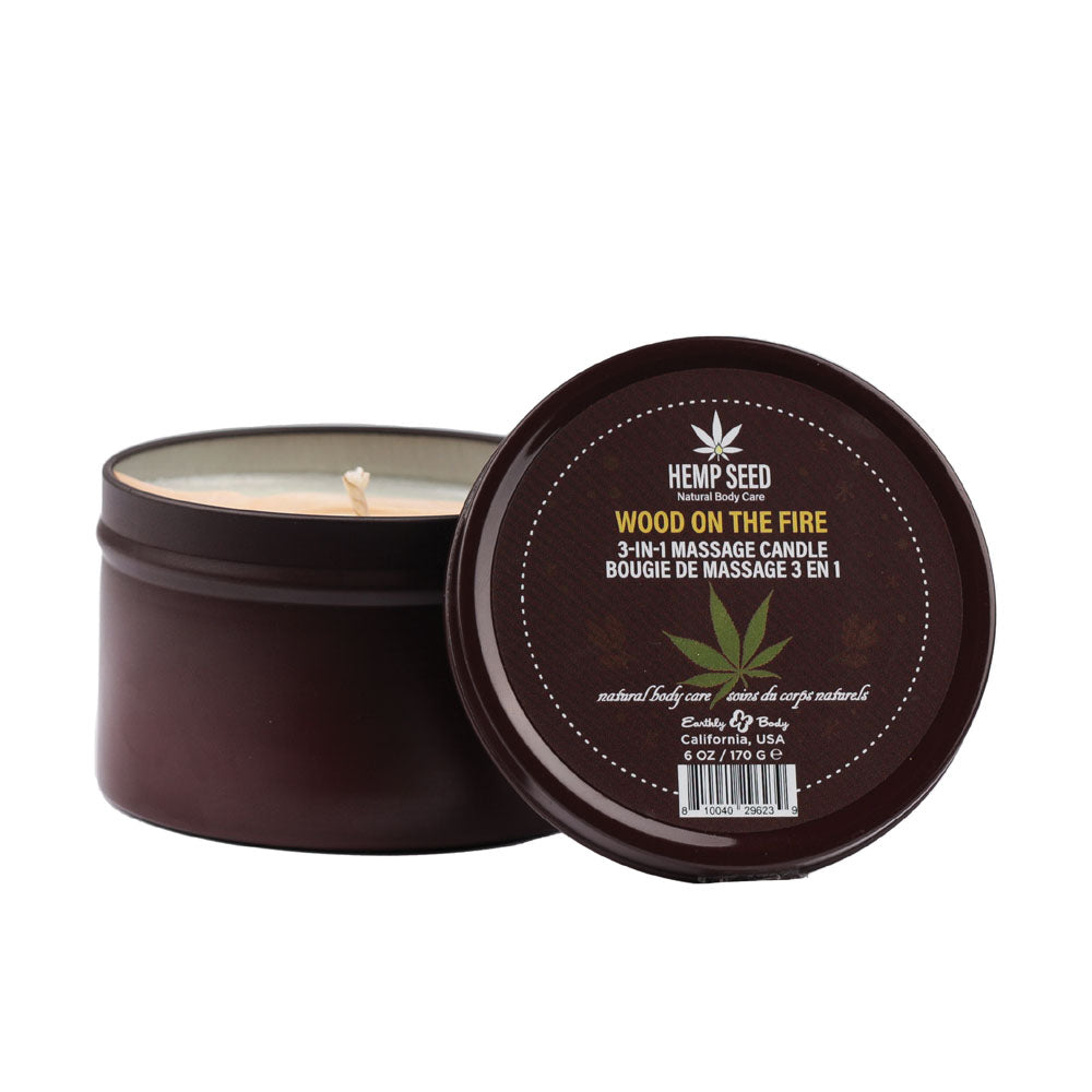 Hemp Seed 3-In-1 Massage Candle - Wood On The Fire-(hsch023b)