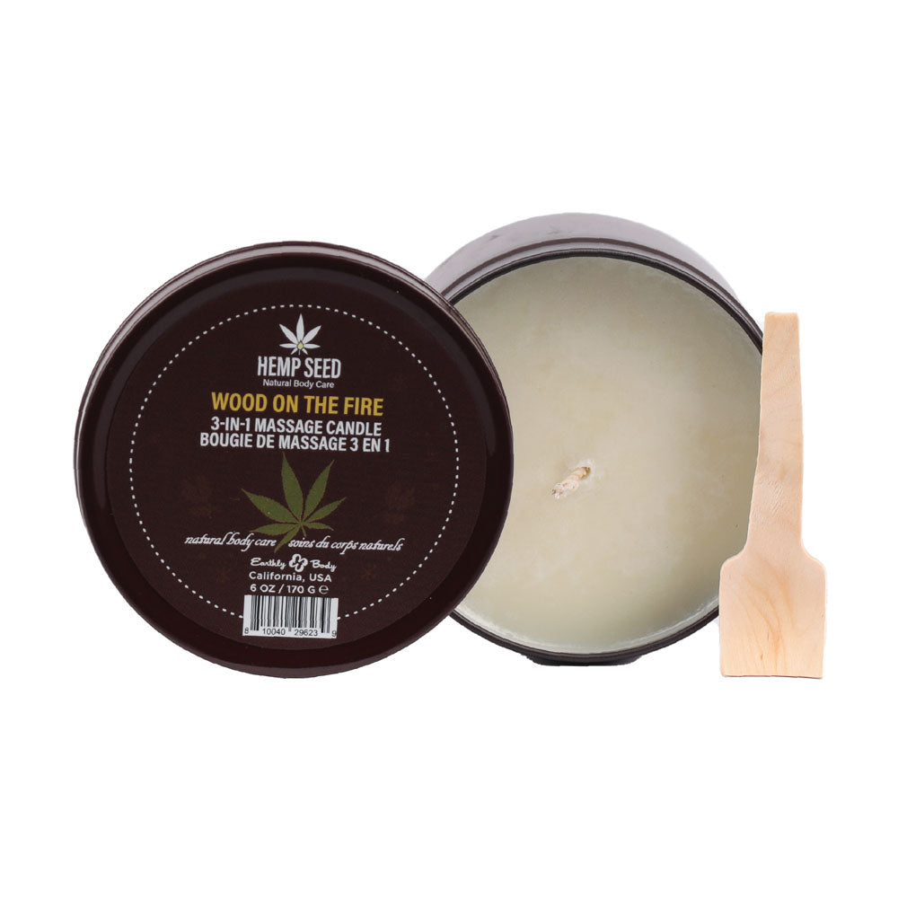 Hemp Seed 3-In-1 Massage Candle - Wood On The Fire-(hsch023b)