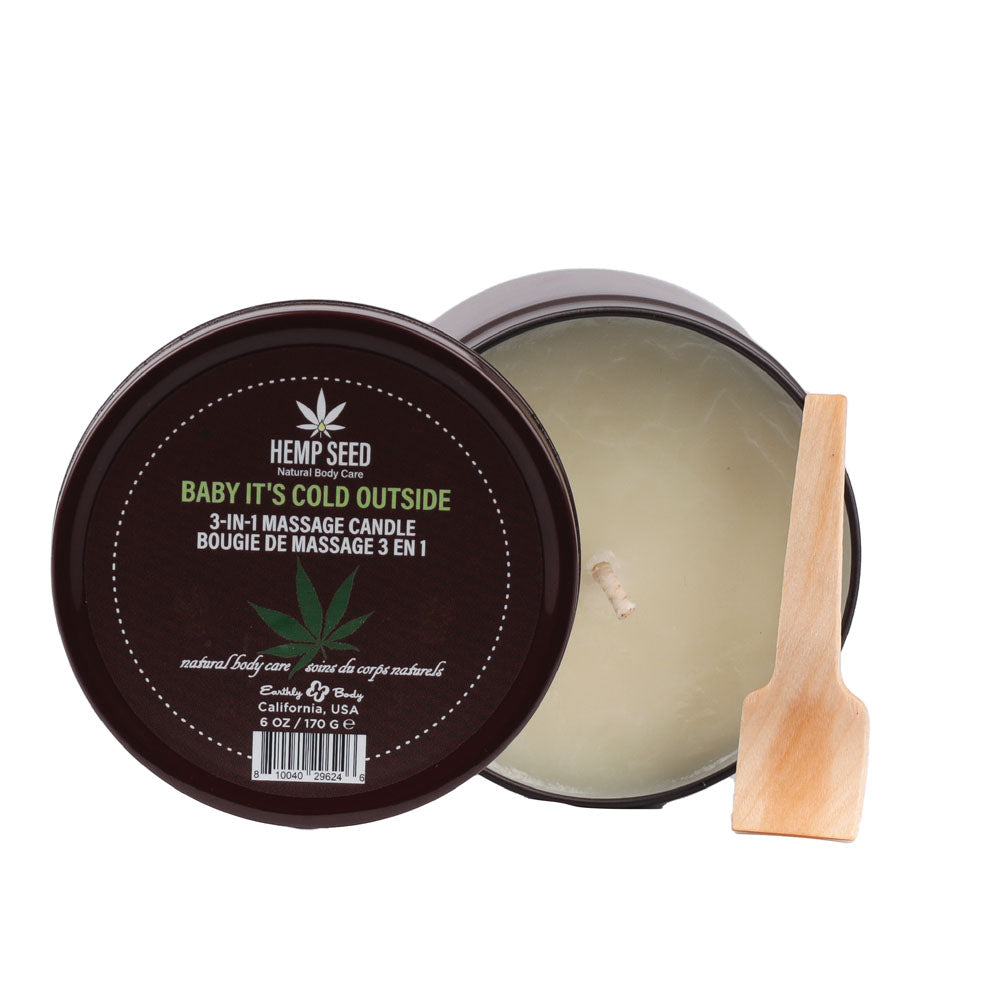 Hemp Seed 3-In-1 Massage Candle - Baby It's Cold Outside-(hsch023c)