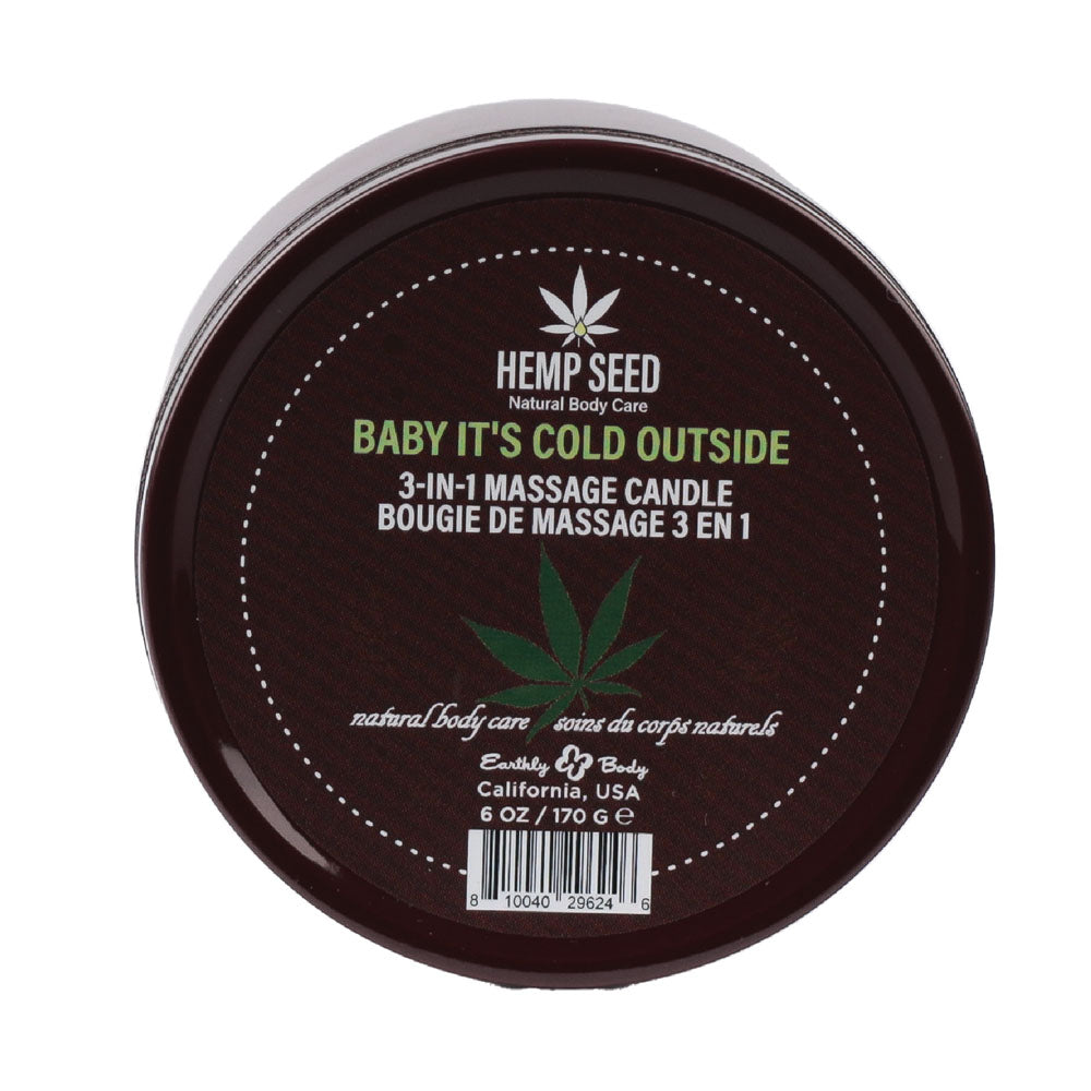 Hemp Seed 3-In-1 Massage Candle - Baby It's Cold Outside-(hsch023c)