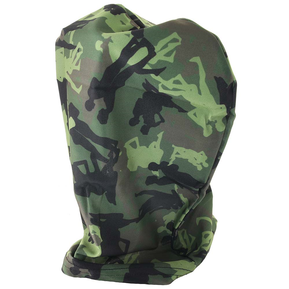 Ouch! Army Themed Mask with Mouth Opening Limited Edition Spandex Hood - Bondage Hood