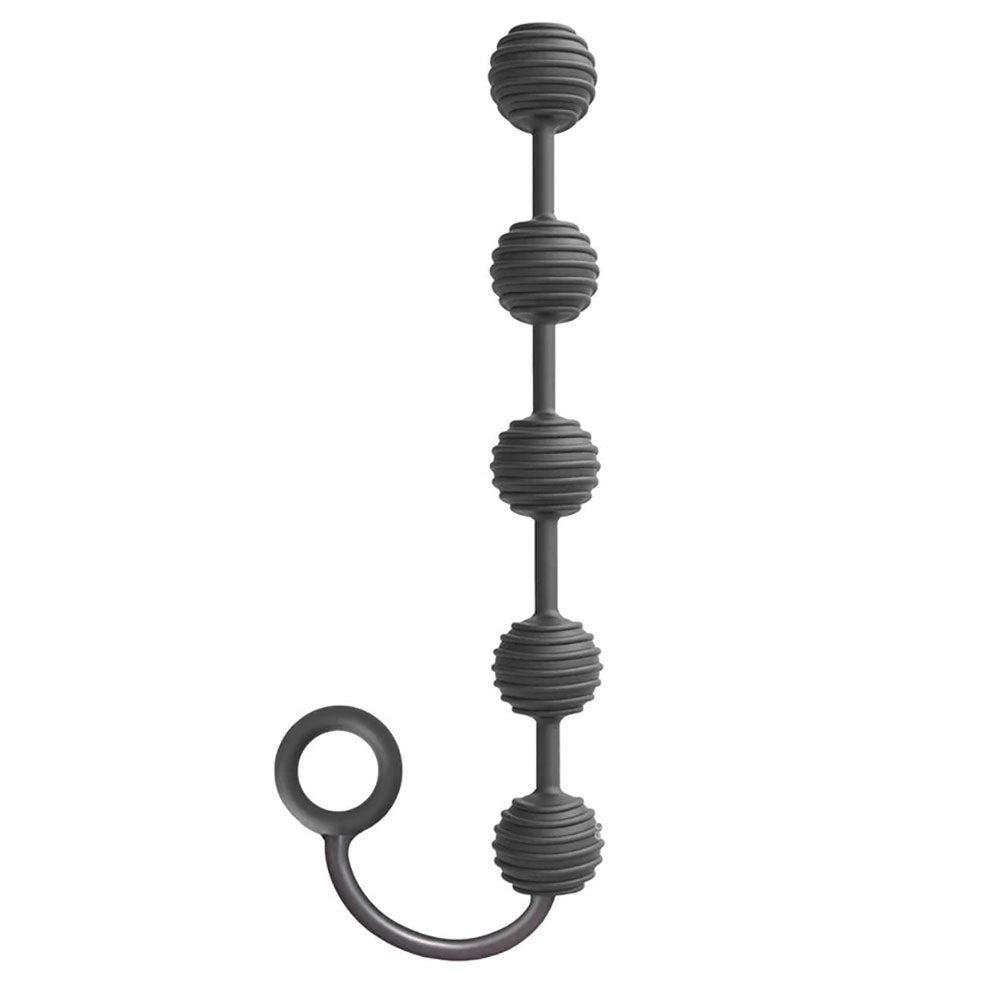 S-Drops Silicone Anal Beads - Black Anal Beads