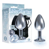 The Silver Starter - Silver 7.1 cm (2.8'') Butt Plug with Clear Round Jewel
