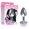The Silver Starter - Silver 7.1 cm (2.8'') Butt Plug with Pink Heart Jewel