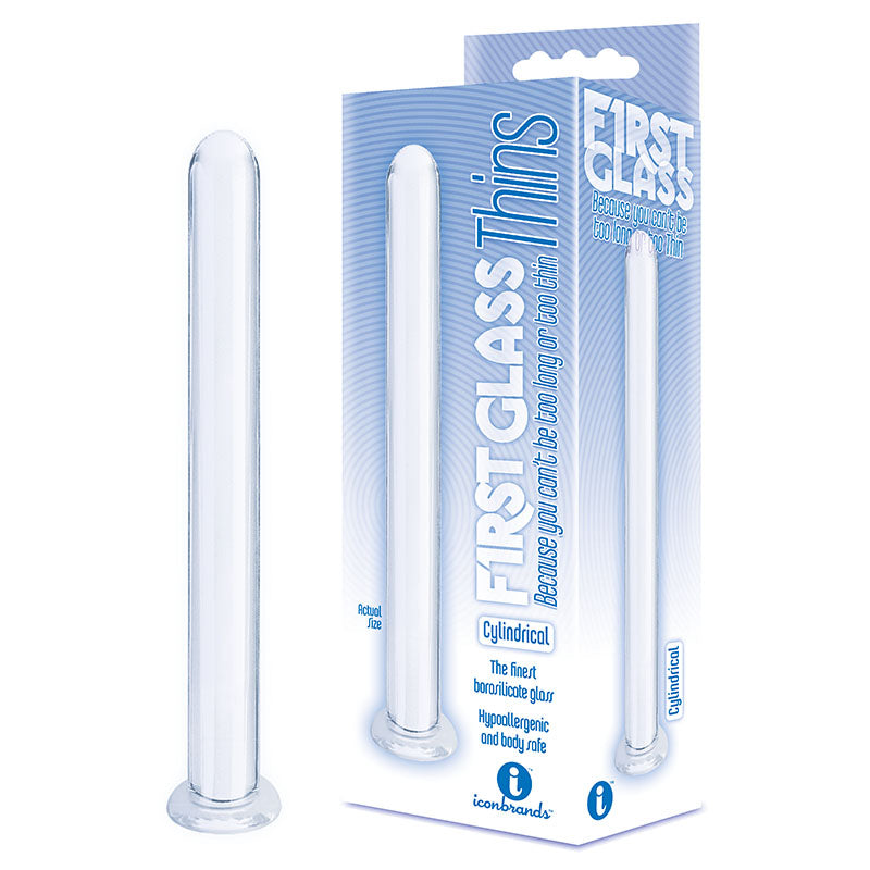 The 9's First Glass Thins, Clyndrical - Clear Glass 17.8 cm Dildo