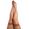 Kixies CLAUDIA Large Diamond Red Fishnet Thigh Highs-(kx1327c)