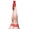 Kixies WHITNEY Nude/Red Seam Thigh Highs-(kx1334a)