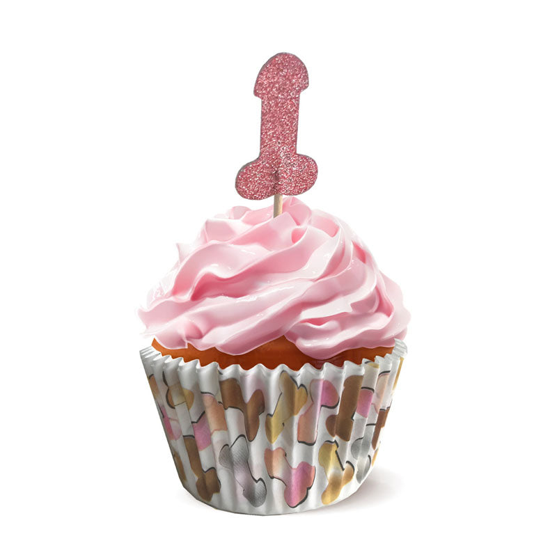 Glitterati - Penis Party Cupcake Set - Party Cupcake Set - Set of 24