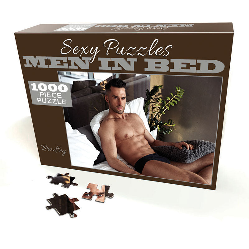 Sexy Puzzles - Men In Bed - Bradley - 100 piece Jigsaw Puzzle - Early2bed