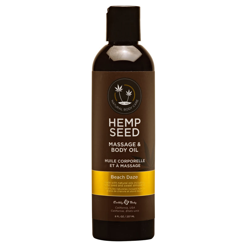 Hemp Seed Massage & Body Oil - Beach Daze (Coconut & Pineapple) Scented - 237 ml Bottle - MAS045
