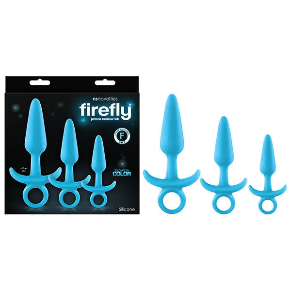 Firefly - Prince Trainer Kit - Glow in the Dark Blue Butt Plugs - Set of 3 Sizes - NSN-0472-17