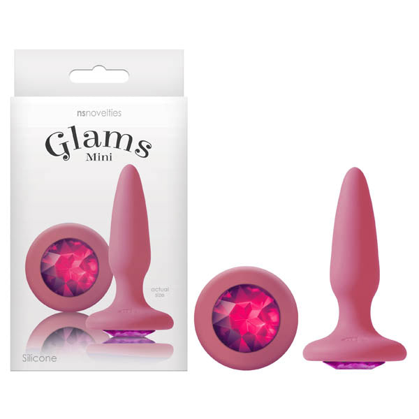 Glams Mini - Pink 8.4 cm (3.3'') Butt Plug with Sparkling Gem - NSN-0510-74