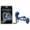 Renegade - Gladiator - Blue USB Rechargeable Vibrating Penis and Balls Harness with Wireless Remote - NSN-1109-07