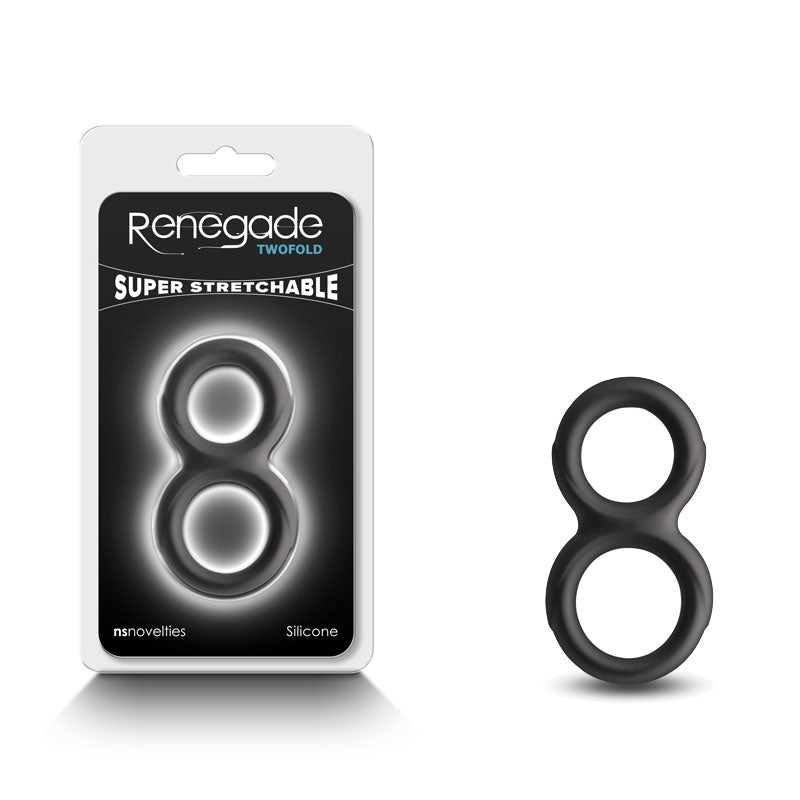 Renegade Twofold - Black - Black Cock & Balls Rings - NSN-1112-33