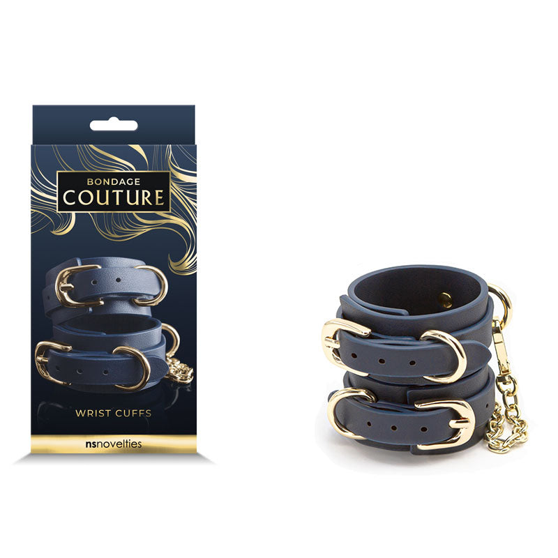 Bondage Couture Wrist Cuffs - Blue-(nsn-1306-37)