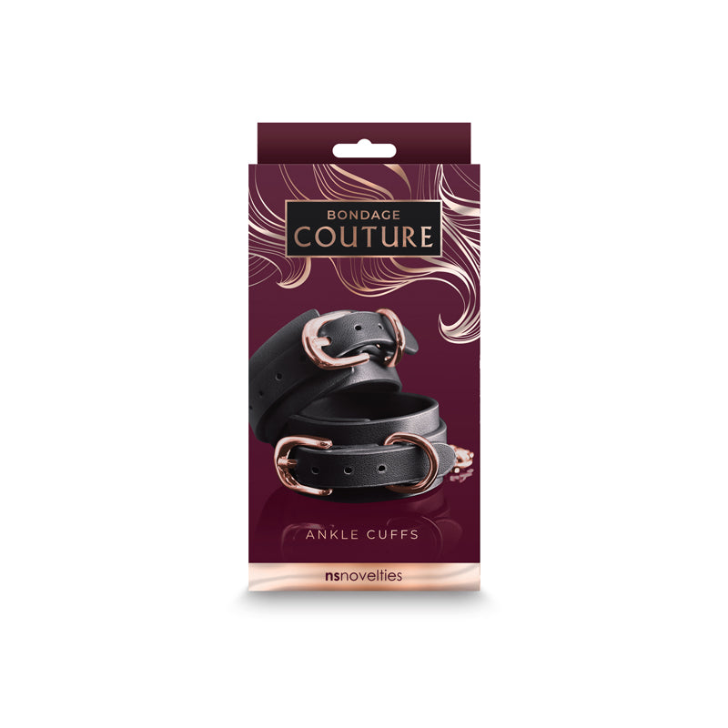 Bondage Couture Ankle Cuffs - Black-(nsn-1306-43)