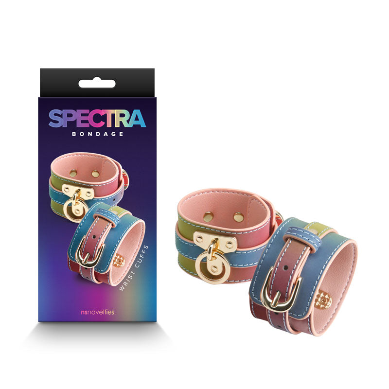 Spectra Bondage Wrist Cuffs - Rainbow - Fetish - (nsn-1311-03)