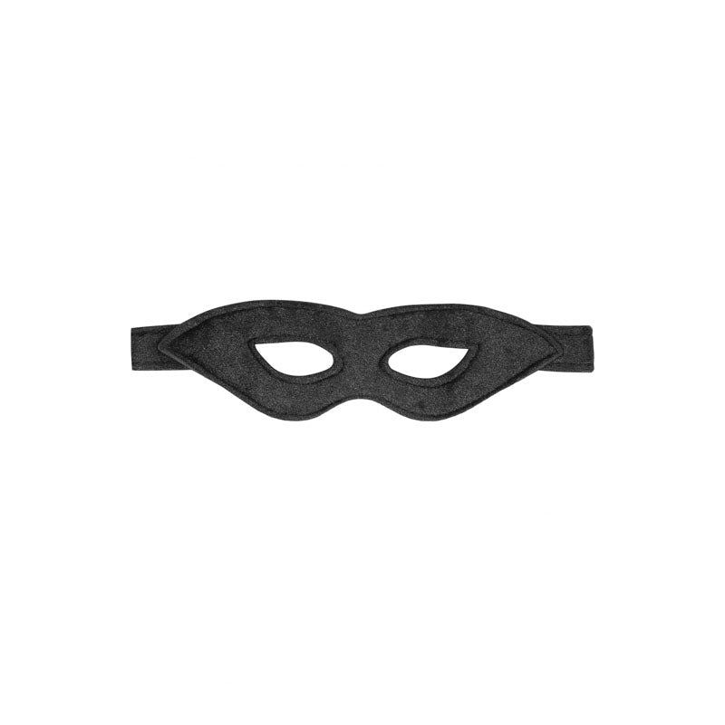 Ouch! Velvet & Velcro Adjustable Open Eye Mask - Black Restraint