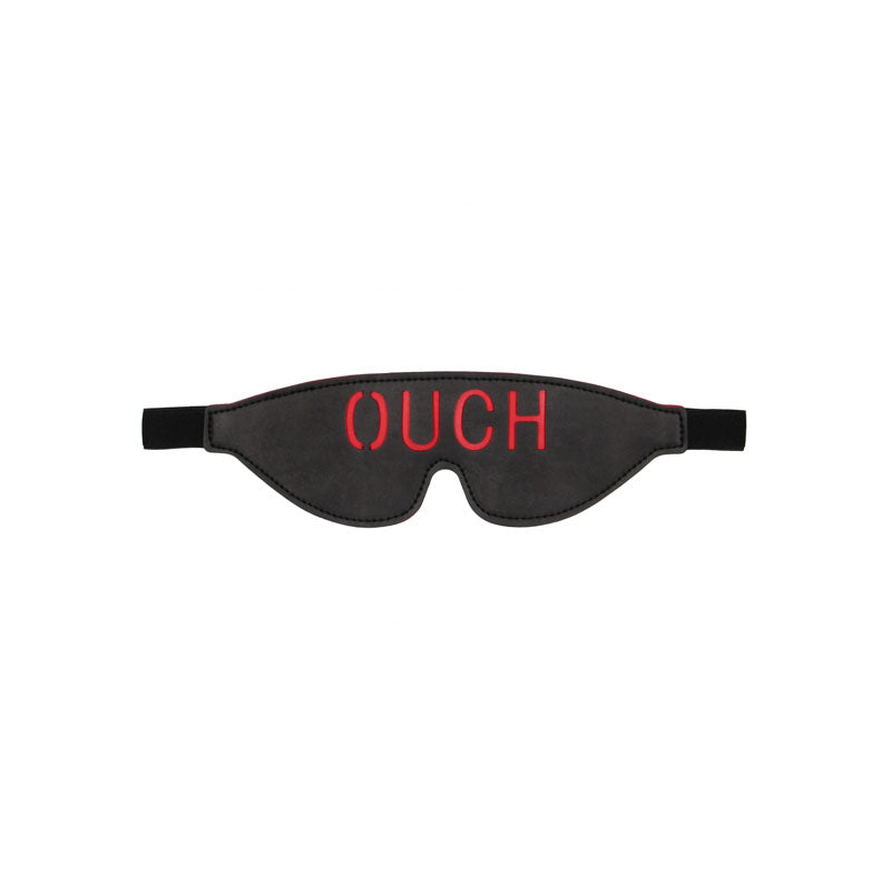 OUCH! Black & White Bonded Leather Eye-Mask ''Ouch''-(ou688blk)