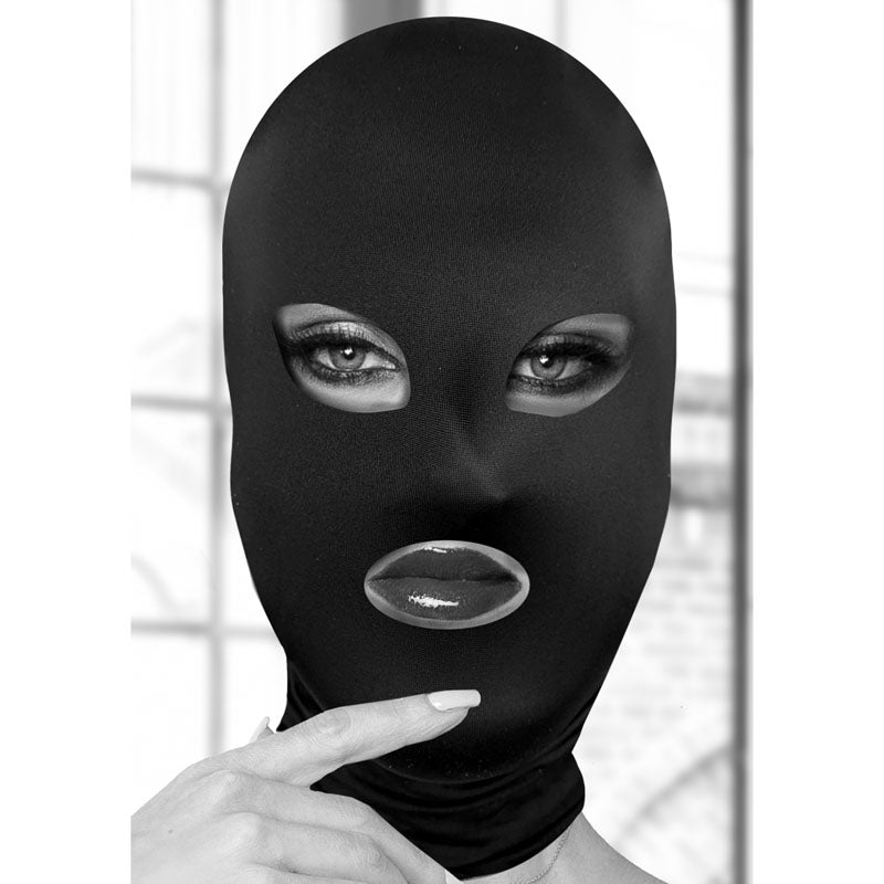OUCH! Subversion Mask With Open Mouth - Black Hood