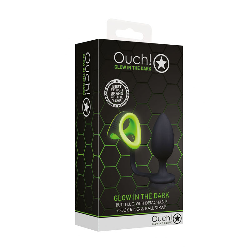 OUCH! Glow In The Dark Butt Plug - Fetish - (ou726glo)