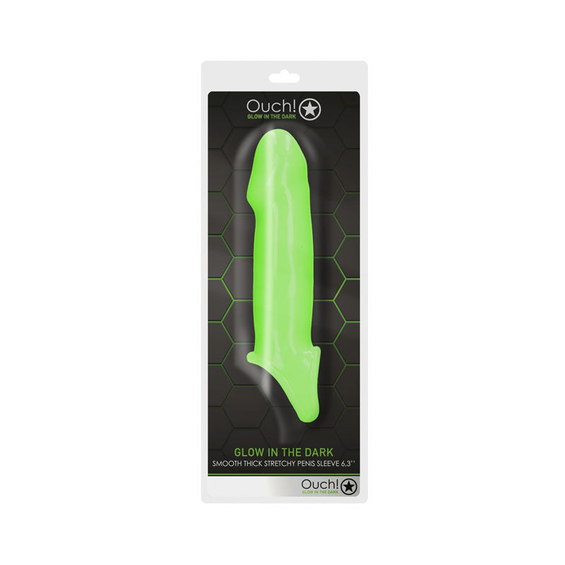 OUCH! Glow In The Dark Smooth Thick Stretchy Penis Sleeve-(ou738glo)