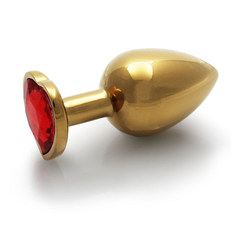 OUCH! Heart Gem Gold Butt Plug - Medium-(ou806gld)