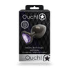 OUCH! Heart Gem Gunmetal Butt Plug - Medium-(ou812gun)