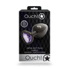 OUCH! Heart Gem Gunmetal Butt Plug - Large-(ou813gun)