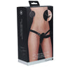 OUCH! Dual Vibrating Silicone Ridged Strap-On - Black-(ou860blk)