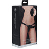 OUCH! Vibrating Silicone Ridged Strap-On - Black-(ou866blk)