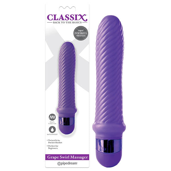 Classix Grape Swirl Massager - Purple 15.2 cm Vibrator - Early2bed
