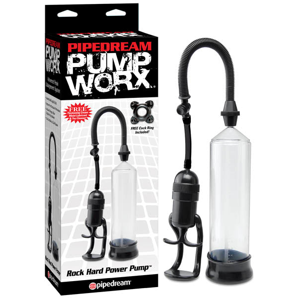 Pump Worx Rock Hard Power Pump - Clear/Black Penis Pump - Early2bed