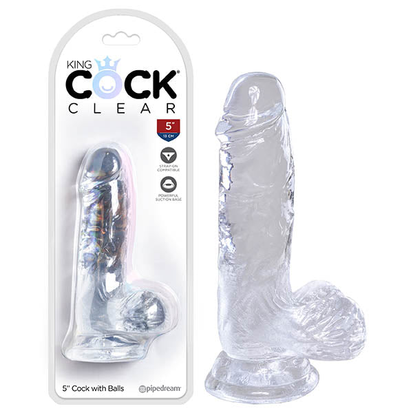 King Cock Clear 5'' Cock with Balls-(pd5751-20)