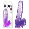King Cock Clear 6'' Cock with Balls - Purple-(pd5752-12)