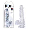 King Cock Clear 6'' Cock with Balls-(pd5752-20)