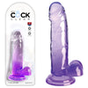 King Cock Clear 7'' Cock with Balls - Purple-(pd5754-12)
