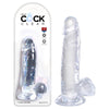 King Cock Clear 7'' Cock with Balls-(pd5754-20)