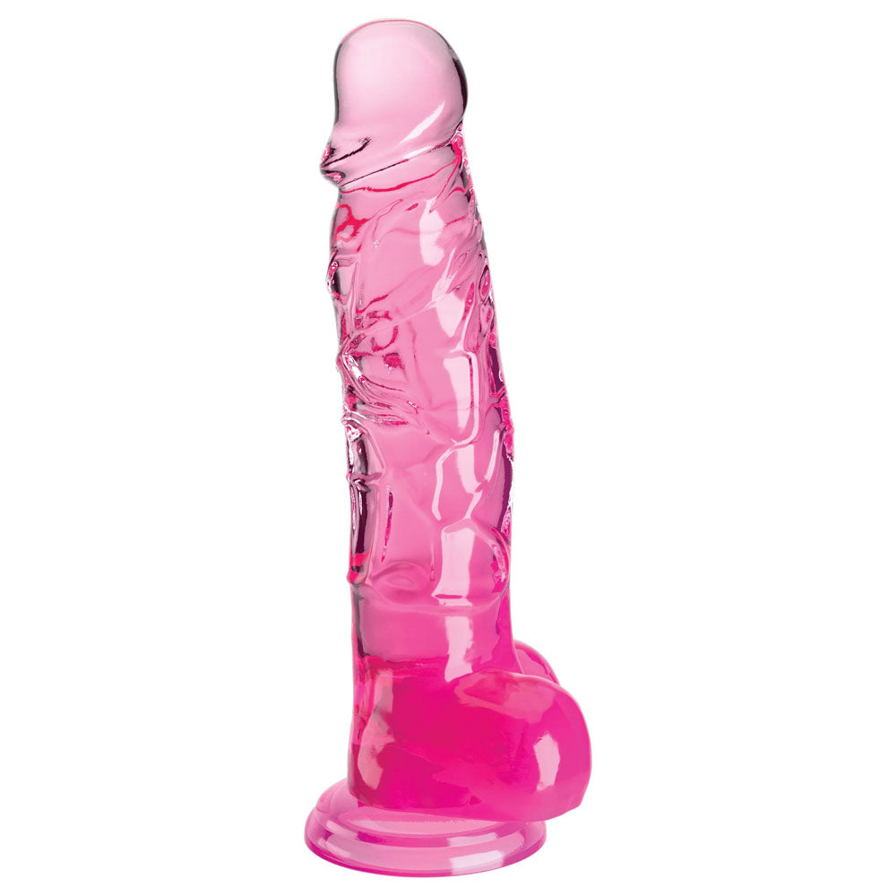 King Cock Clear 8'' Cock with Balls - Pink-(pd5756-11)