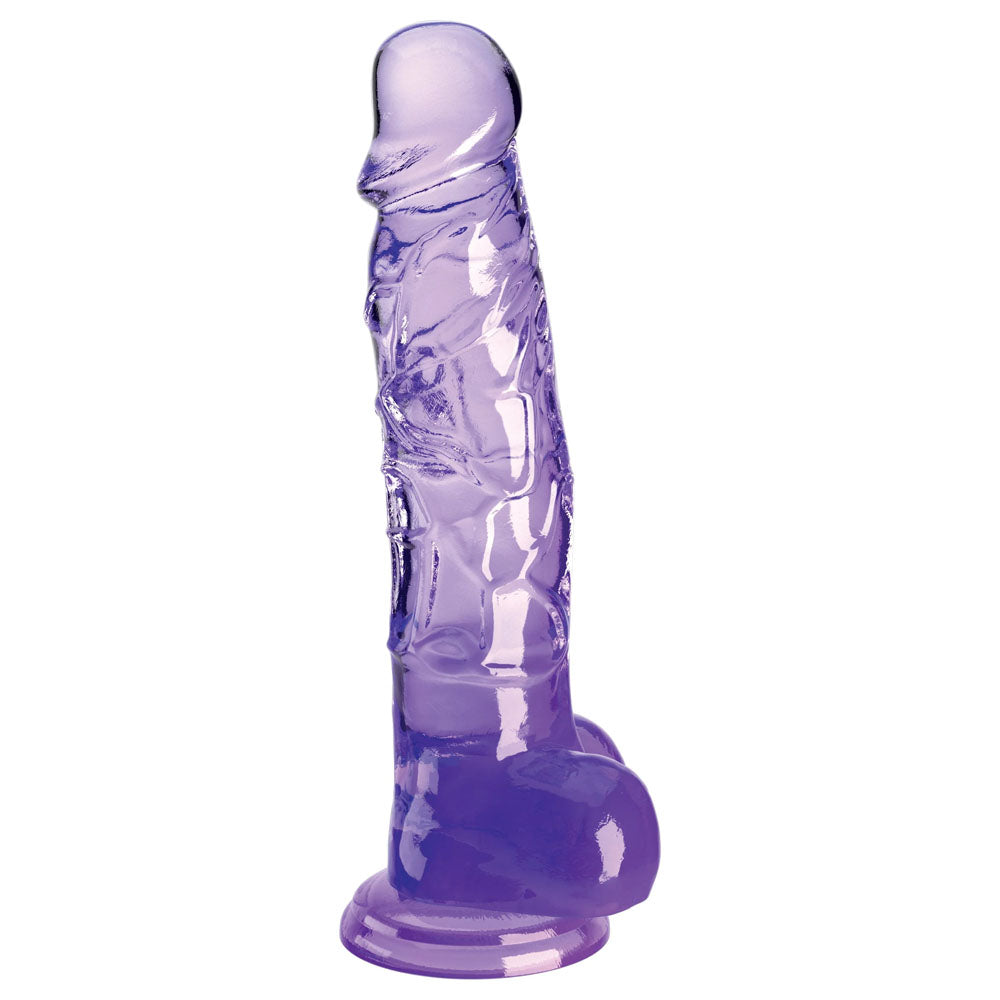 King Cock Clear 8'' Cock with Balls - Purple-(pd5756-12)