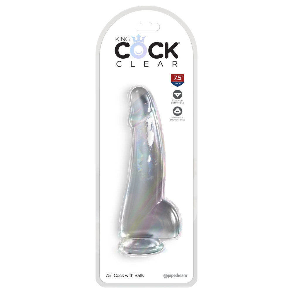 King Cock Clear 7.5'' Cock with Balls-(pd5760-20)
