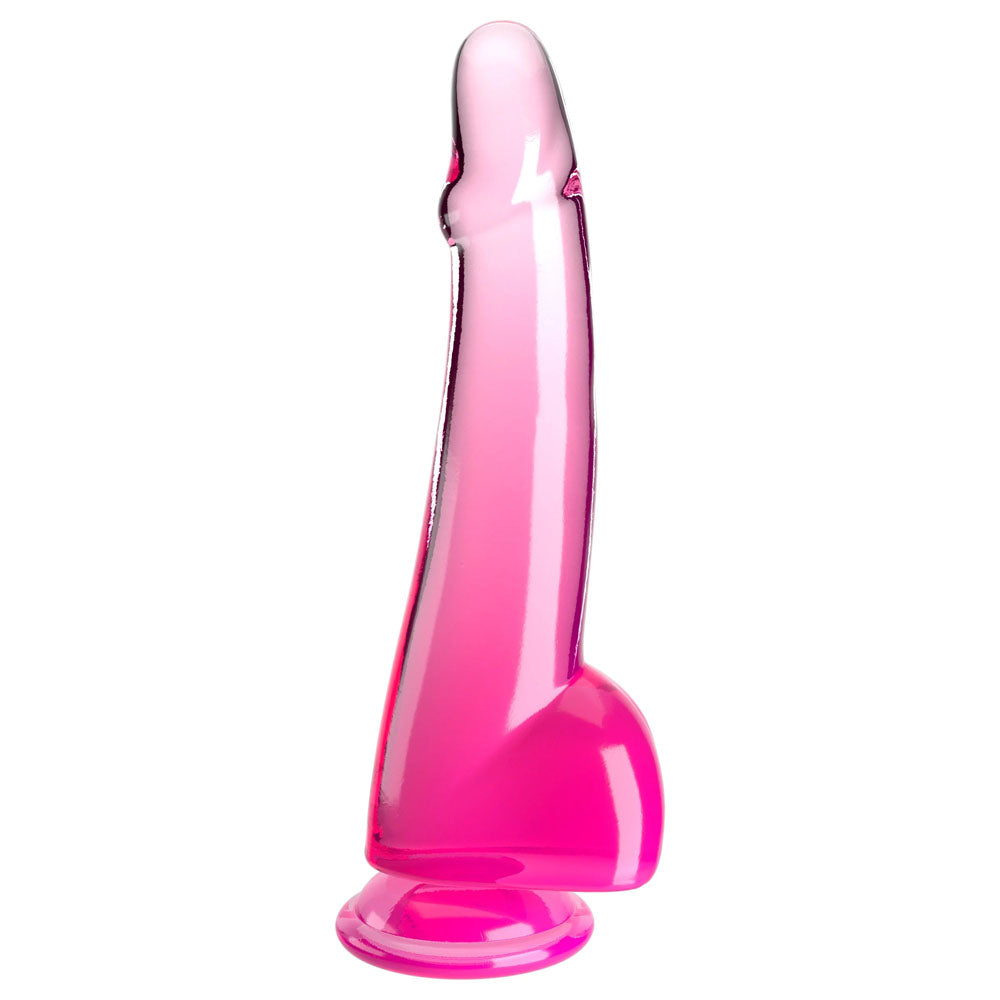 King Cock Clear 10'' Cock with Balls - Pink-(pd5761-11)