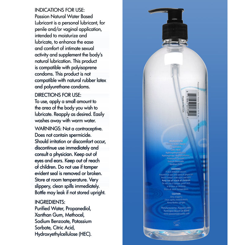 Passion Natural Water Based Lubricant-(pl100-34oz)