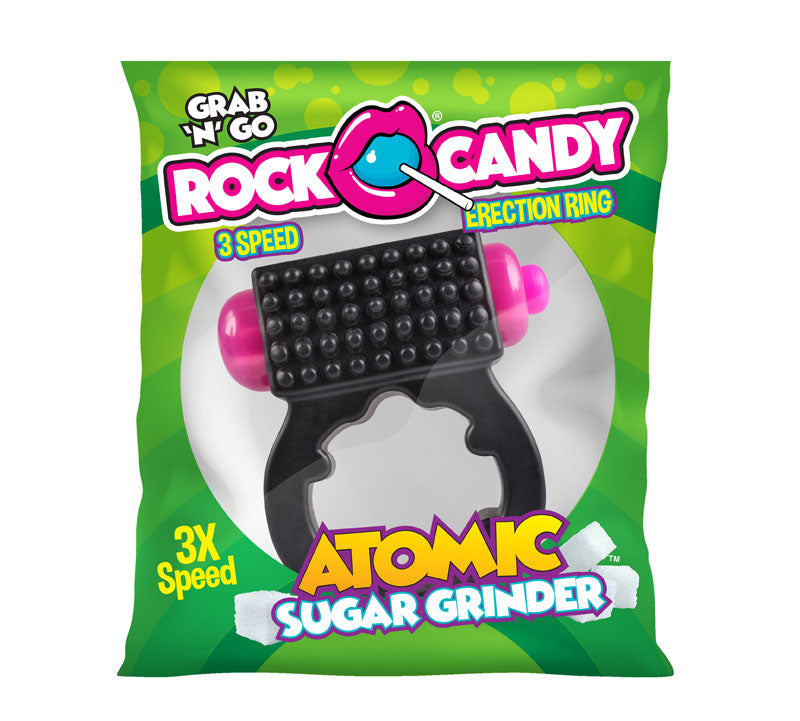 Rock Candy Atomic Sugar Grinder - Black 3-Speed Vibrating Cock Ring