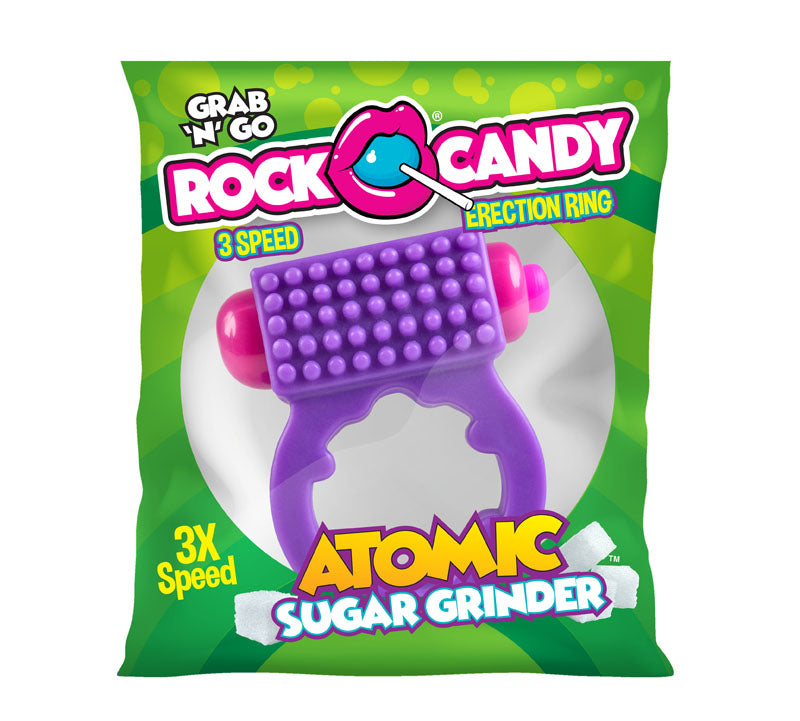 Rock Candy Atomic Sugar Grinder - Purple 3-Speed Vibrating Cock Ring