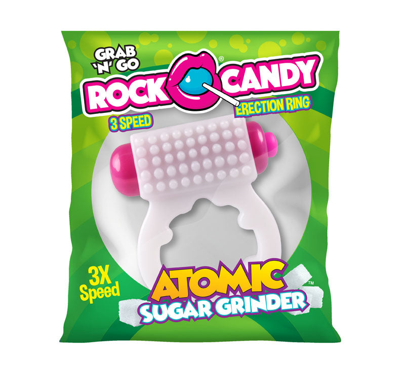 Rock Candy Atomic Sugar Grinder - White 3-Speed Vibrating Cock Ring