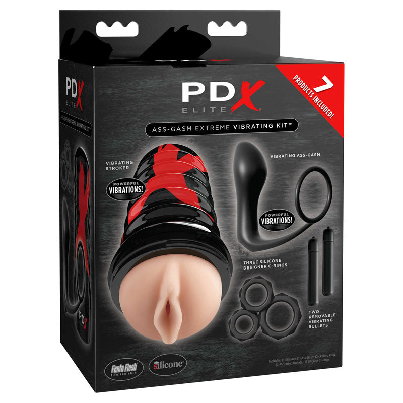 PDX Elite Ass-gasm Vibrating Kit-(rd519)