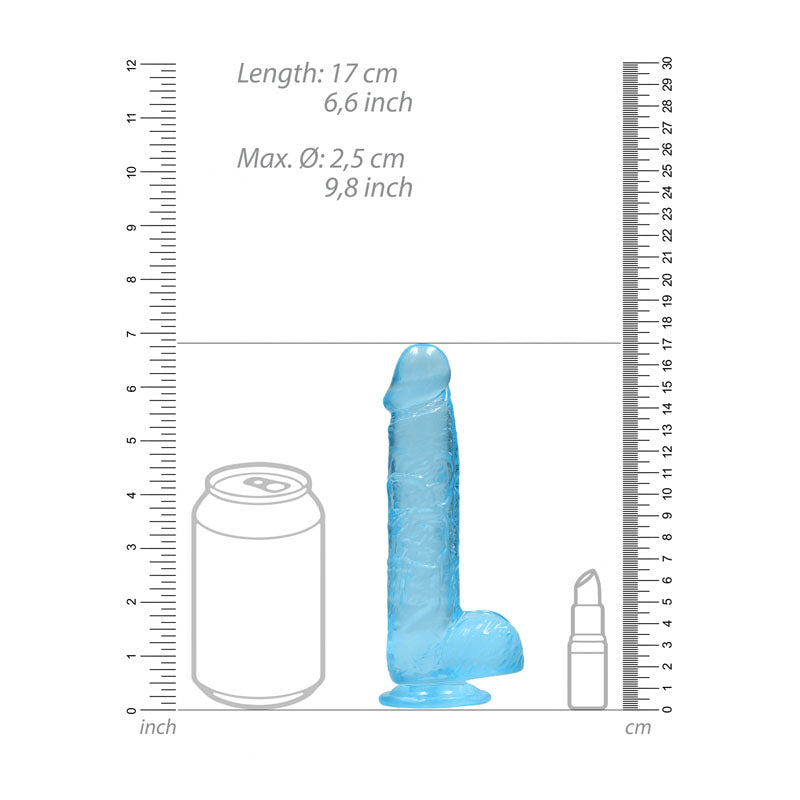 RealRock 6'' Realistic Dildo With Balls - Blue 15.2 cm Dong